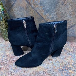 Forever 21 Faux Suede Point Toed Heeled Booties, Size 7